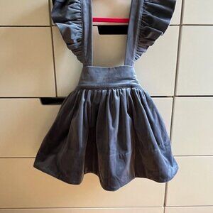 Carbon Solider Velvet Pinafore